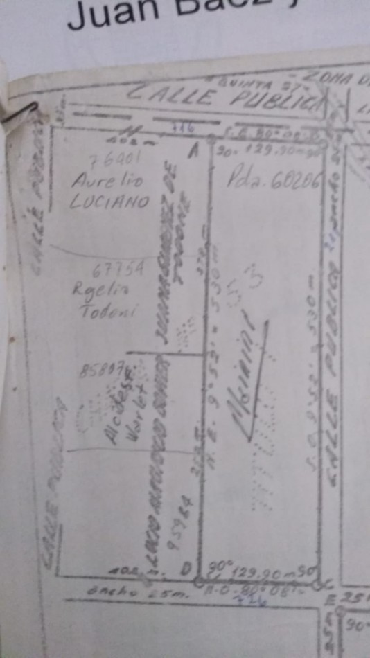 VENTA - CAMPO 6 HECTAREAS - A. JUAN BAEZ & JOSE MARIA PAZ